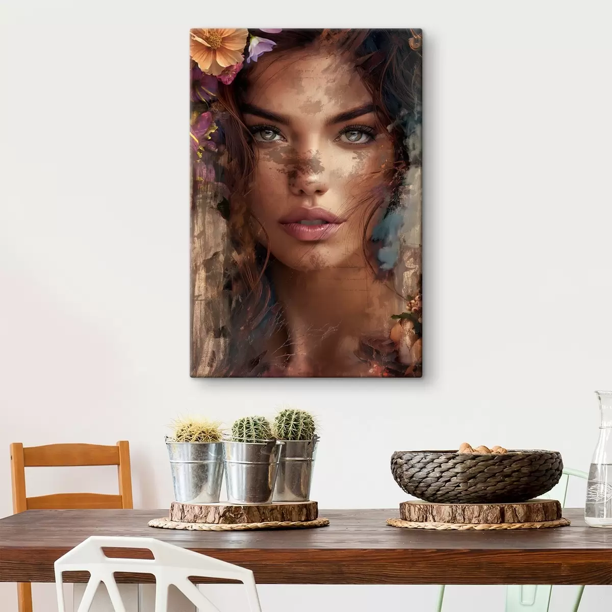  Peintures Visage de fille avec de la peinture s46379