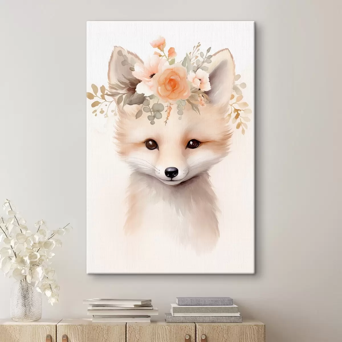  Peintures Renard avec des fleurs s46381