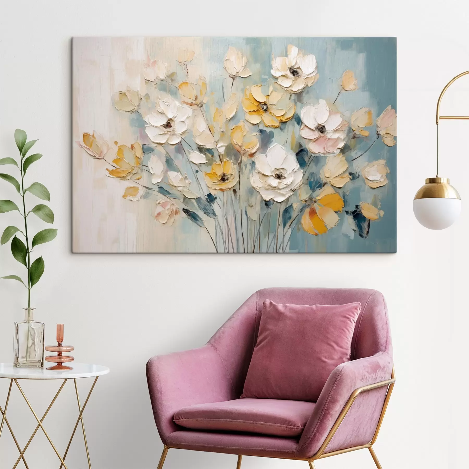  Schilderijen Bloemen in verschillende kleuren s46397