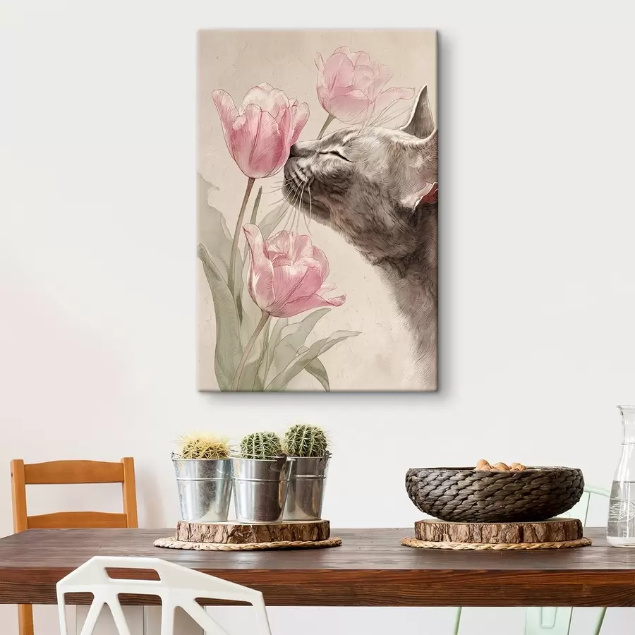  Peintures Chat et fleurs s46427