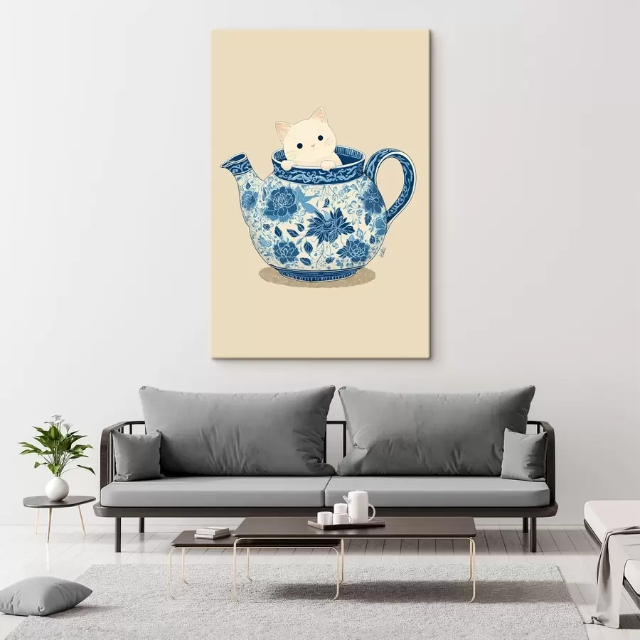  Schilderijen Kat in theepot s46431