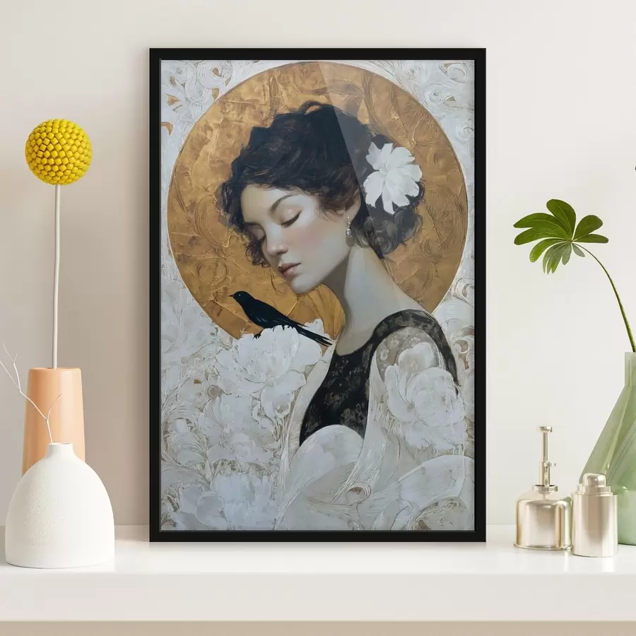 Papier peint photo Fille et cercle f46364