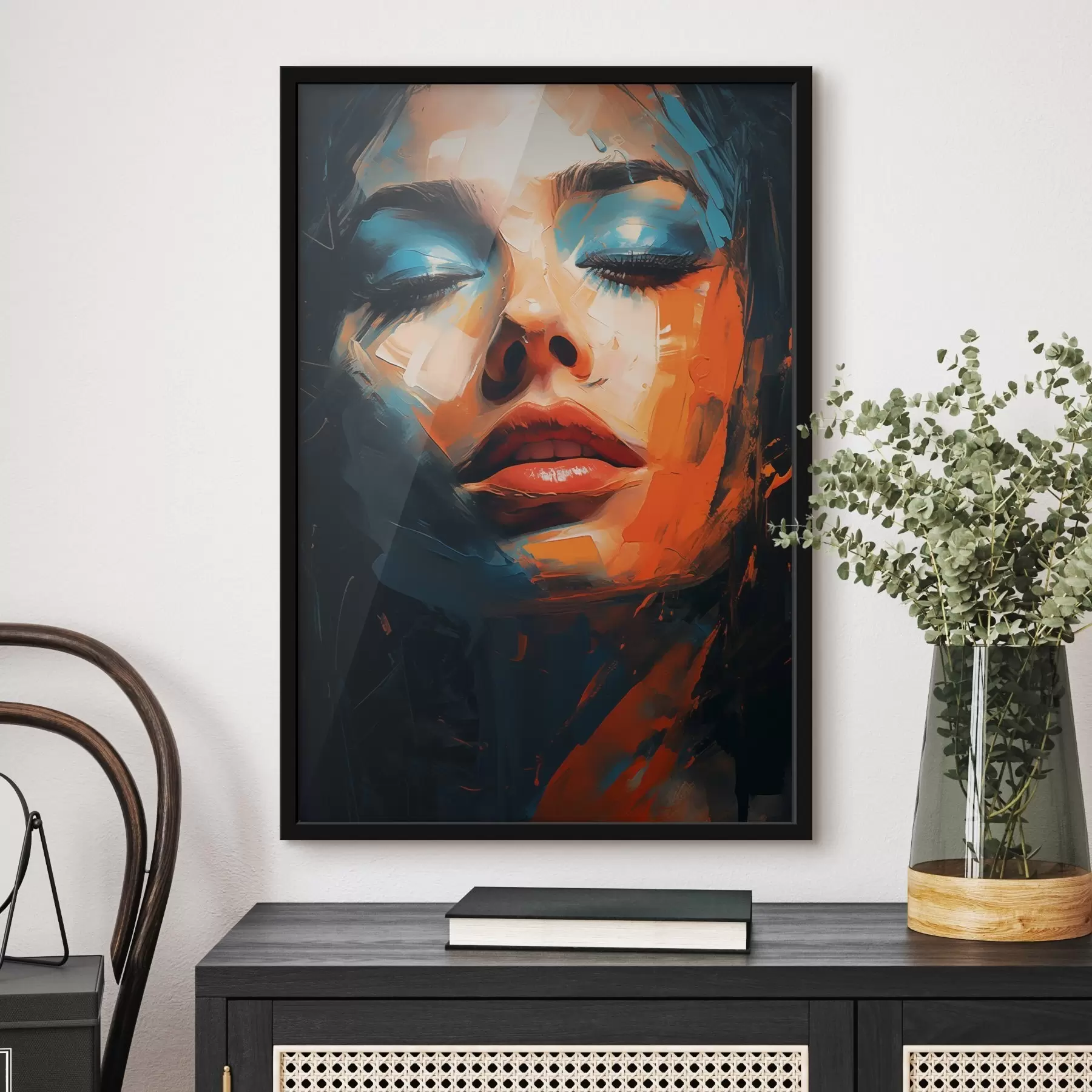 Fotobehang Meisjesgezicht met verf f46377