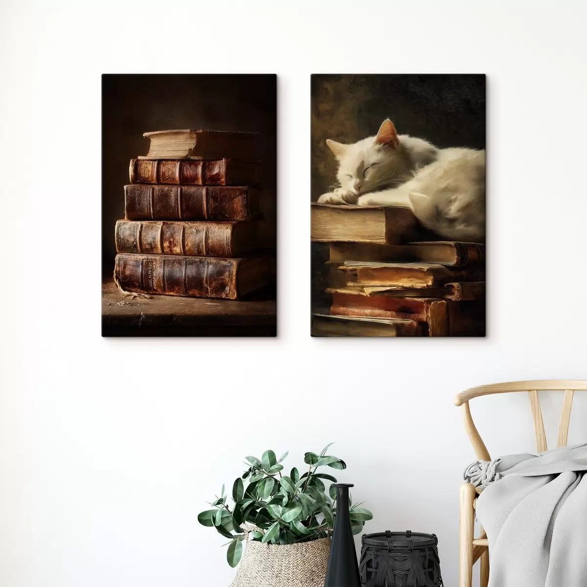  Peintures Chat sur des livres m00918