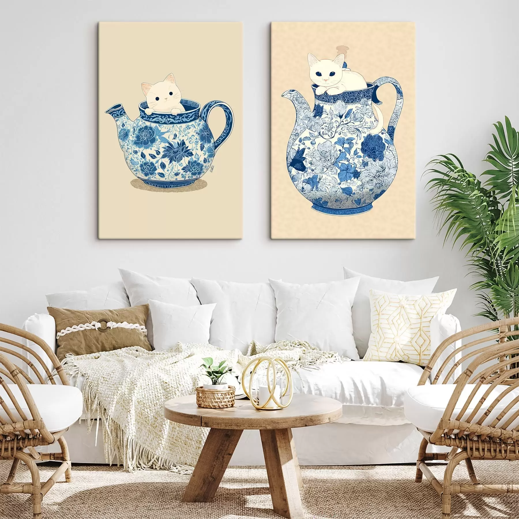  Peintures Chat dans une cruche m00920