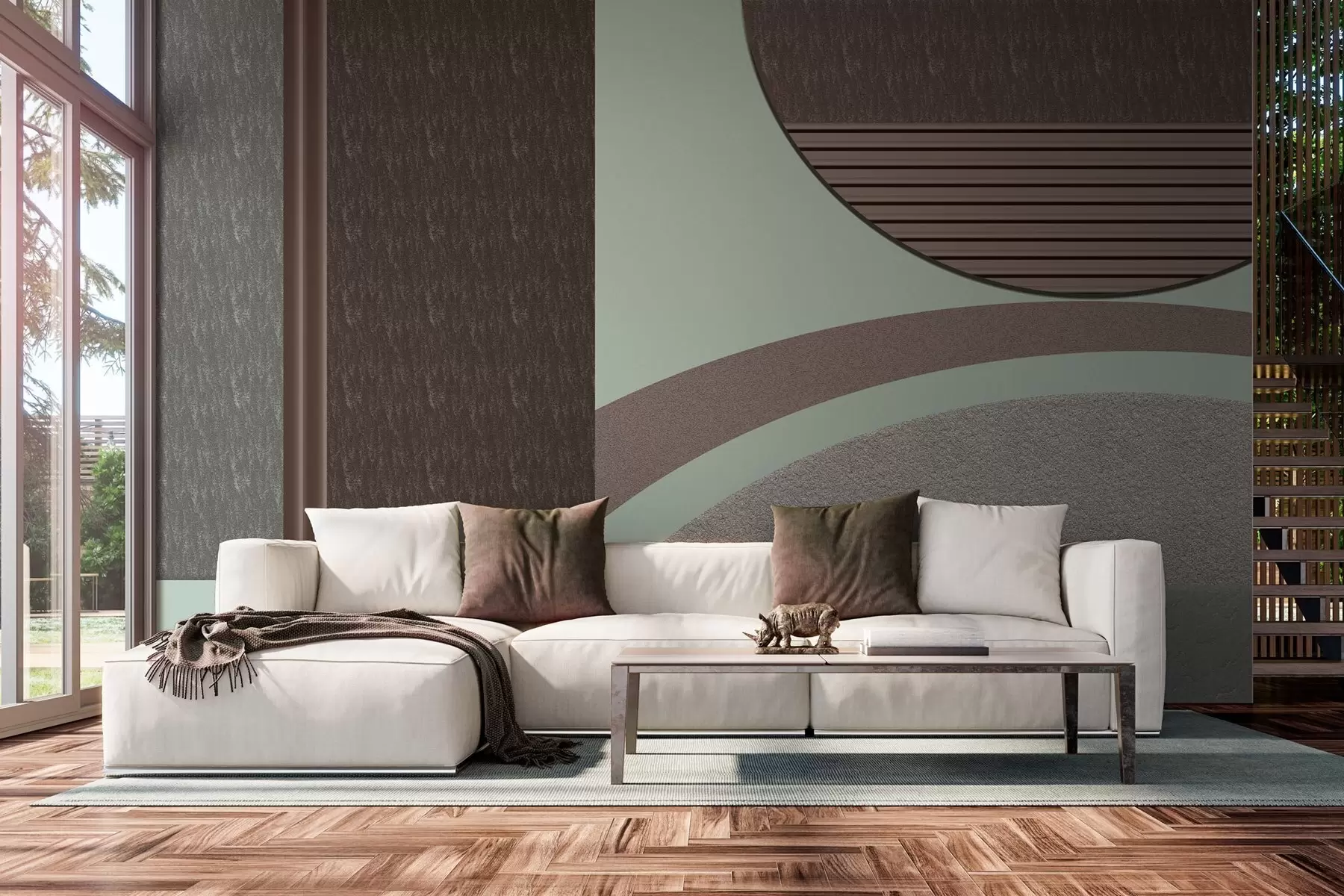 Papier peint photo géométrie abstraite texturée w04631