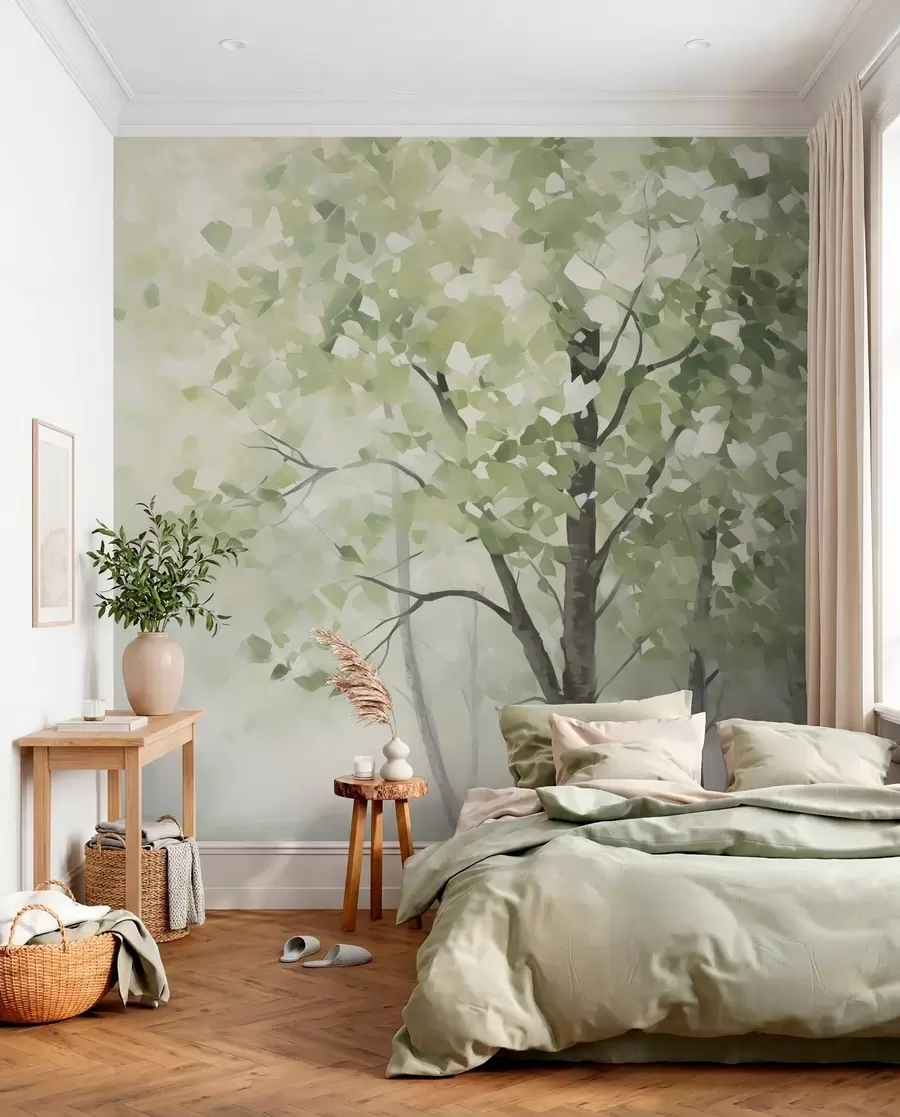 Papier peint photo Arbres abstraits imitation de peinture w04781