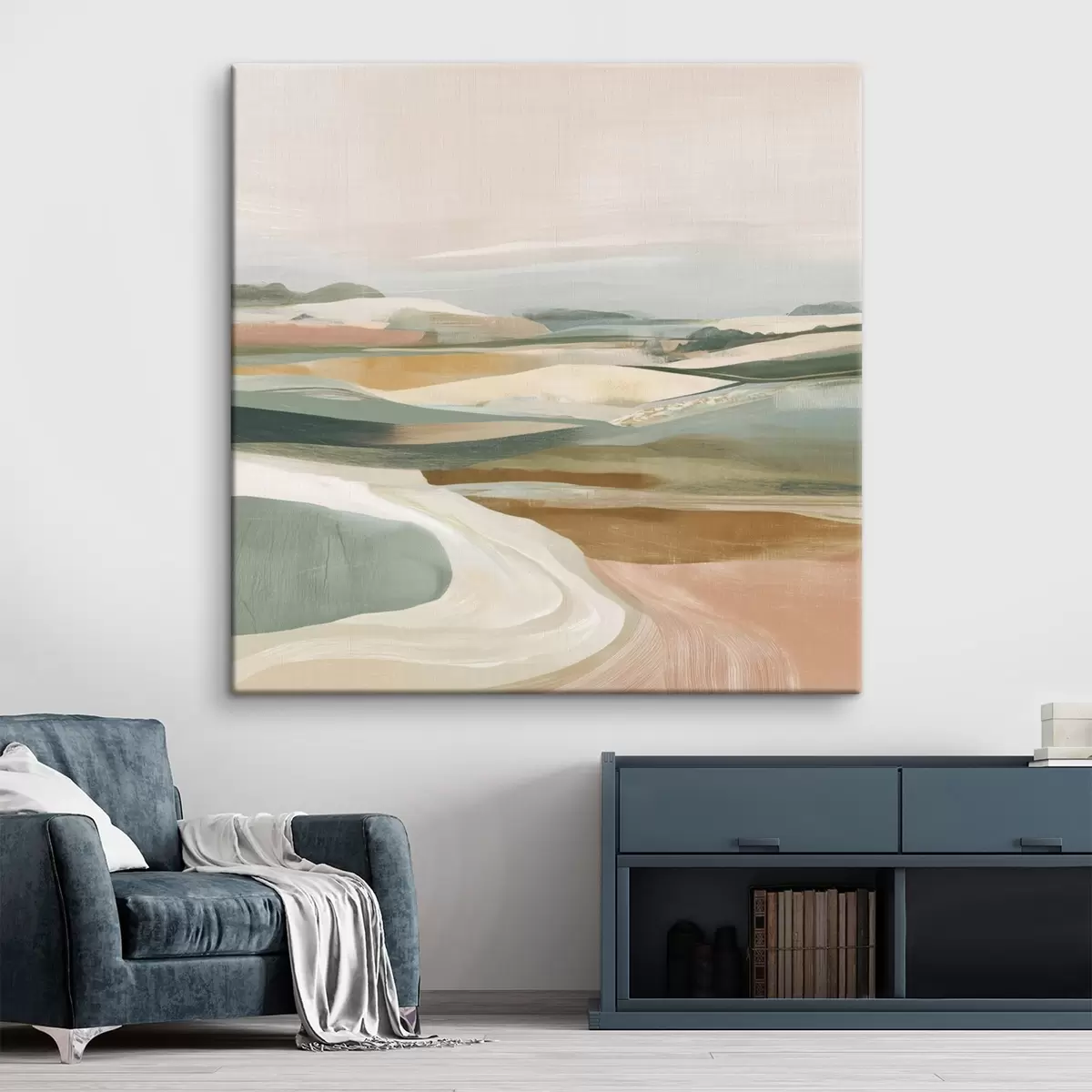  Peintures Vue champêtre avec champs et route dans un style aquarelle s46317