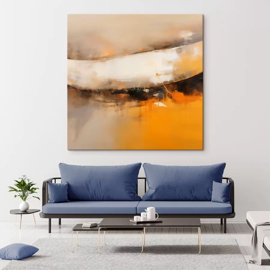  Peintures Composition dynamique aux tons orange et foncés s46318