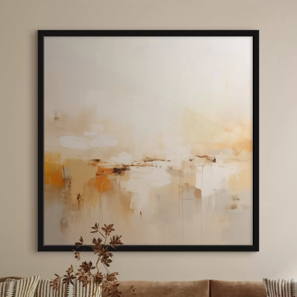 Affiche Abstraction légère de style huile avec des accents orange f46315