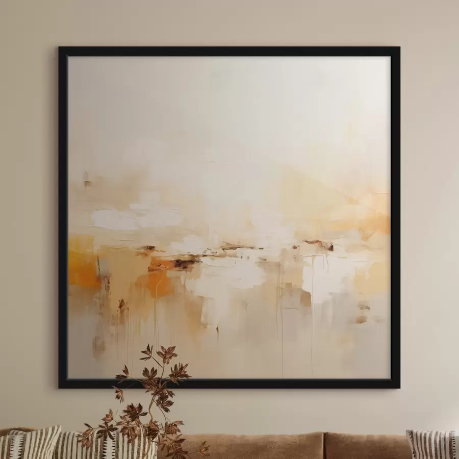 Papier peint photo Abstraction légère de style huile avec des accents orange f46315