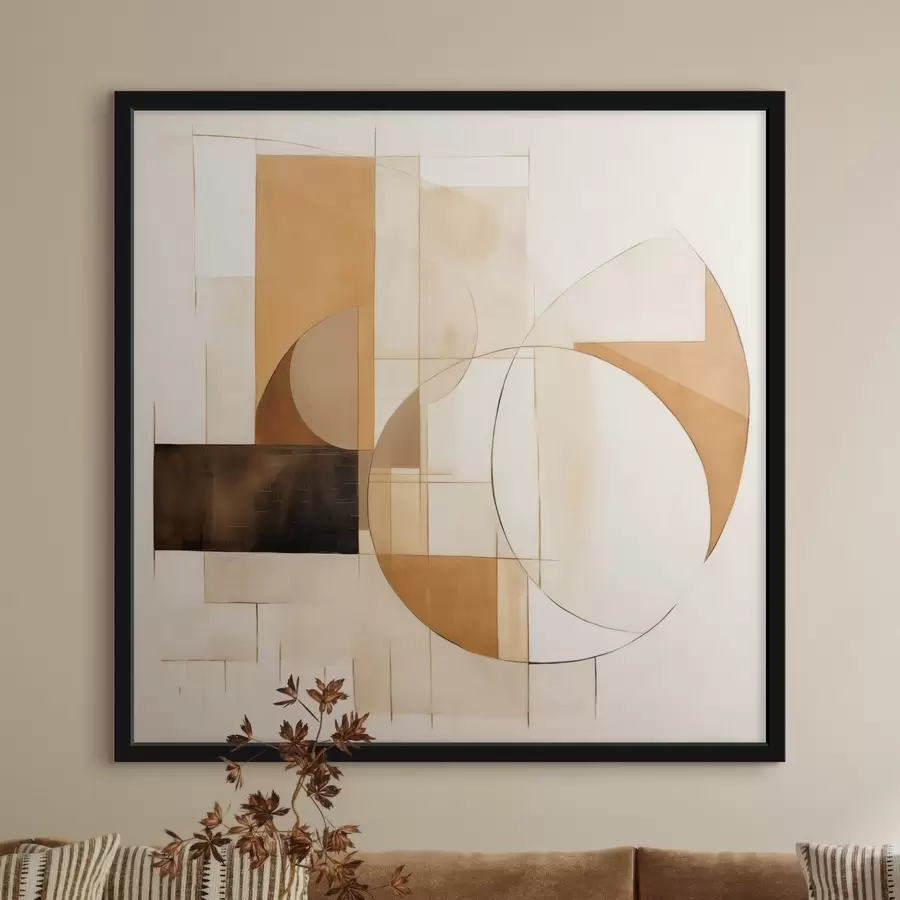 Fotobehang Abstracte minimalistische compositie in warme tinten f46321