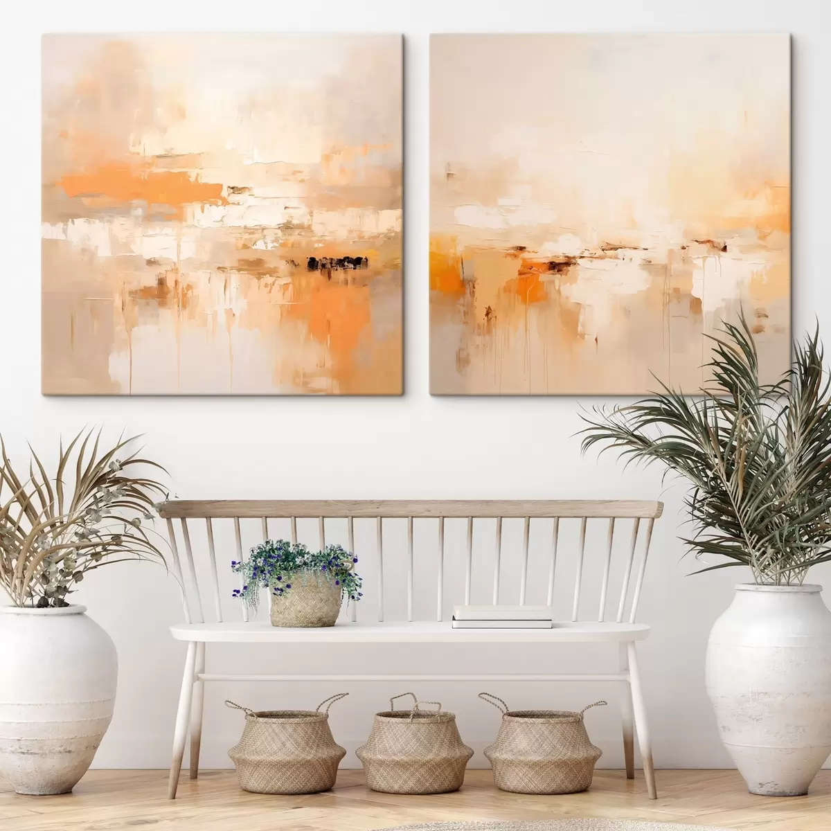  Peintures Peinture abstraite lumineuse aux teintes automnales m00895