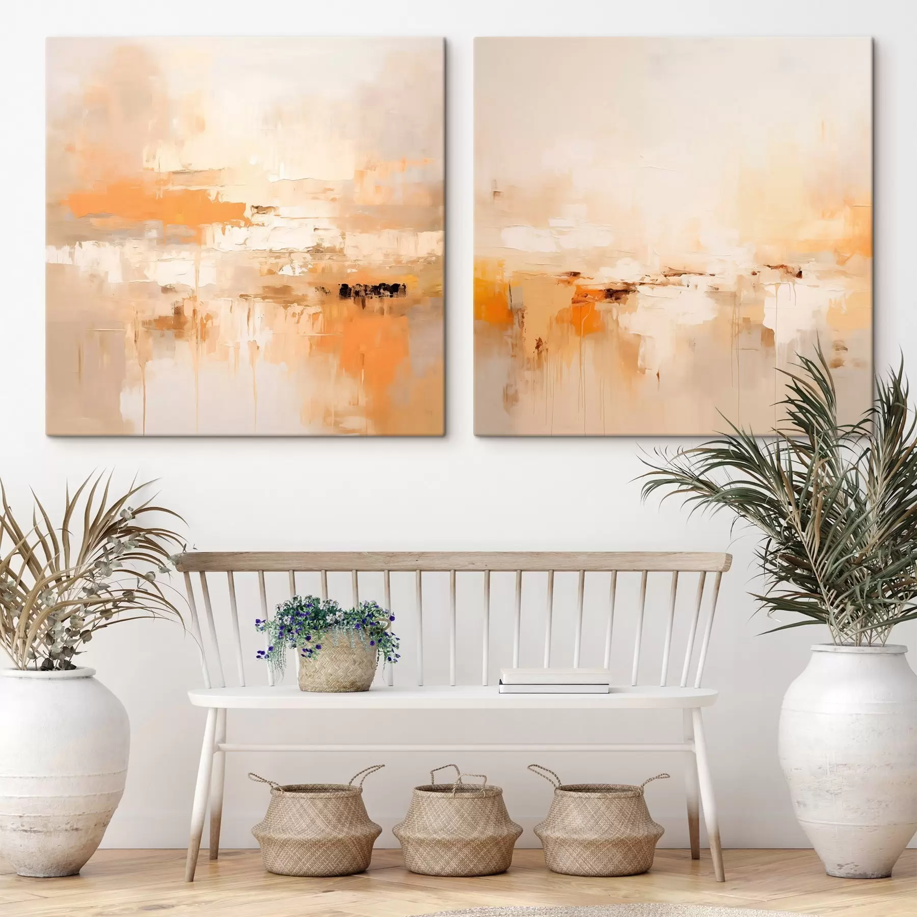 Papier peint photo Peinture abstraite lumineuse aux teintes automnales m00895