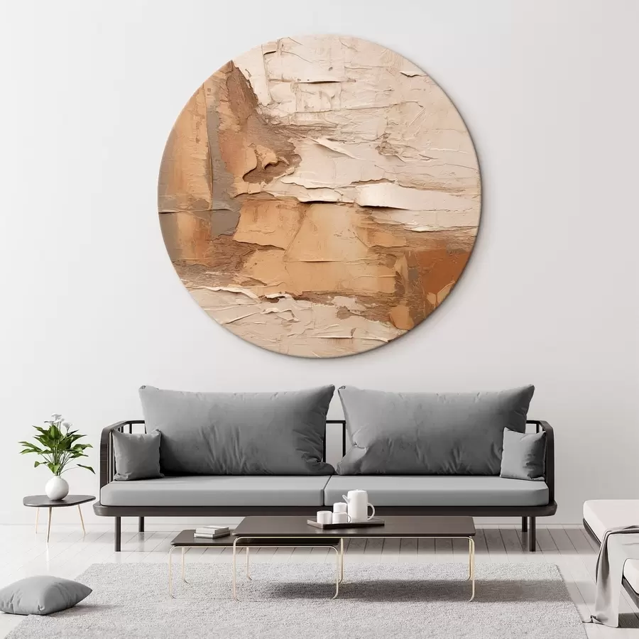  Peintures Peinture abstraite aux coups de pinceau épais, tons beiges et bruns, surface texturée, palette de couleurs neutres r46273