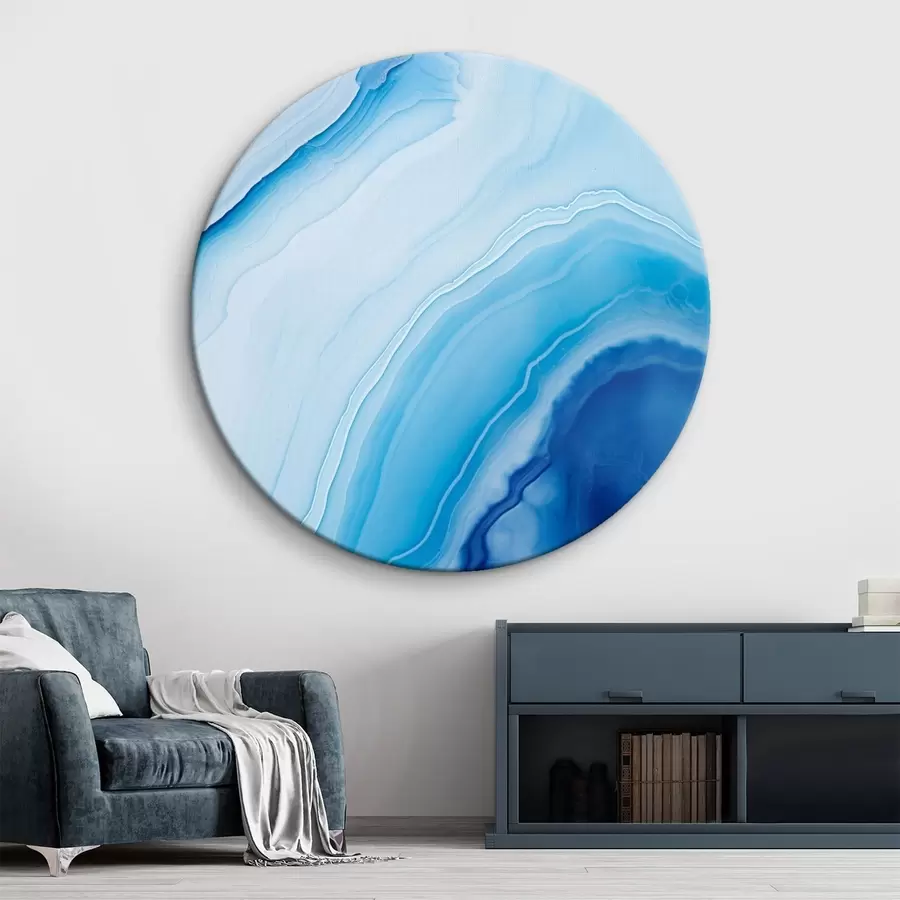  Peintures Imprimé abstrait bleu et blanc agate, lignes tourbillonnantes et dégradés, texture lisse, art moderne, minimaliste r46290