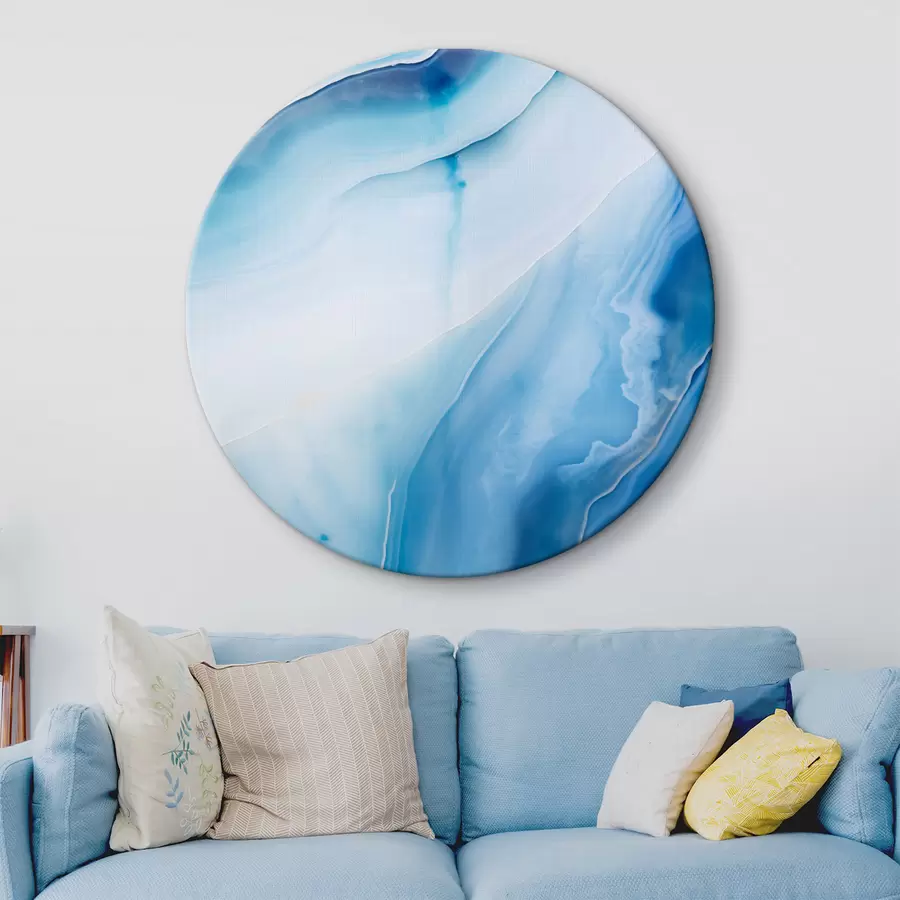  Peintures Imprimé abstrait bleu et blanc agate, lignes tourbillonnantes et dégradés, texture lisse, art moderne, minimaliste r46291