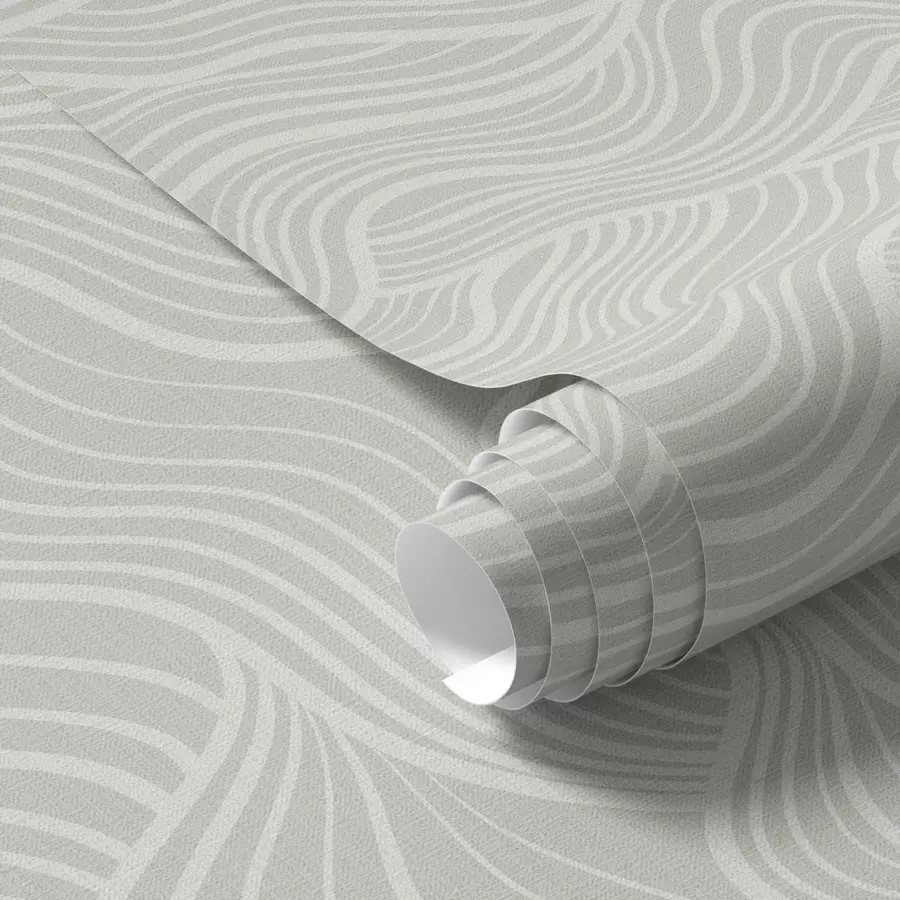 Fotobehang Golven op grijs-olijfkleurige achtergrond met stoftextuur a00681