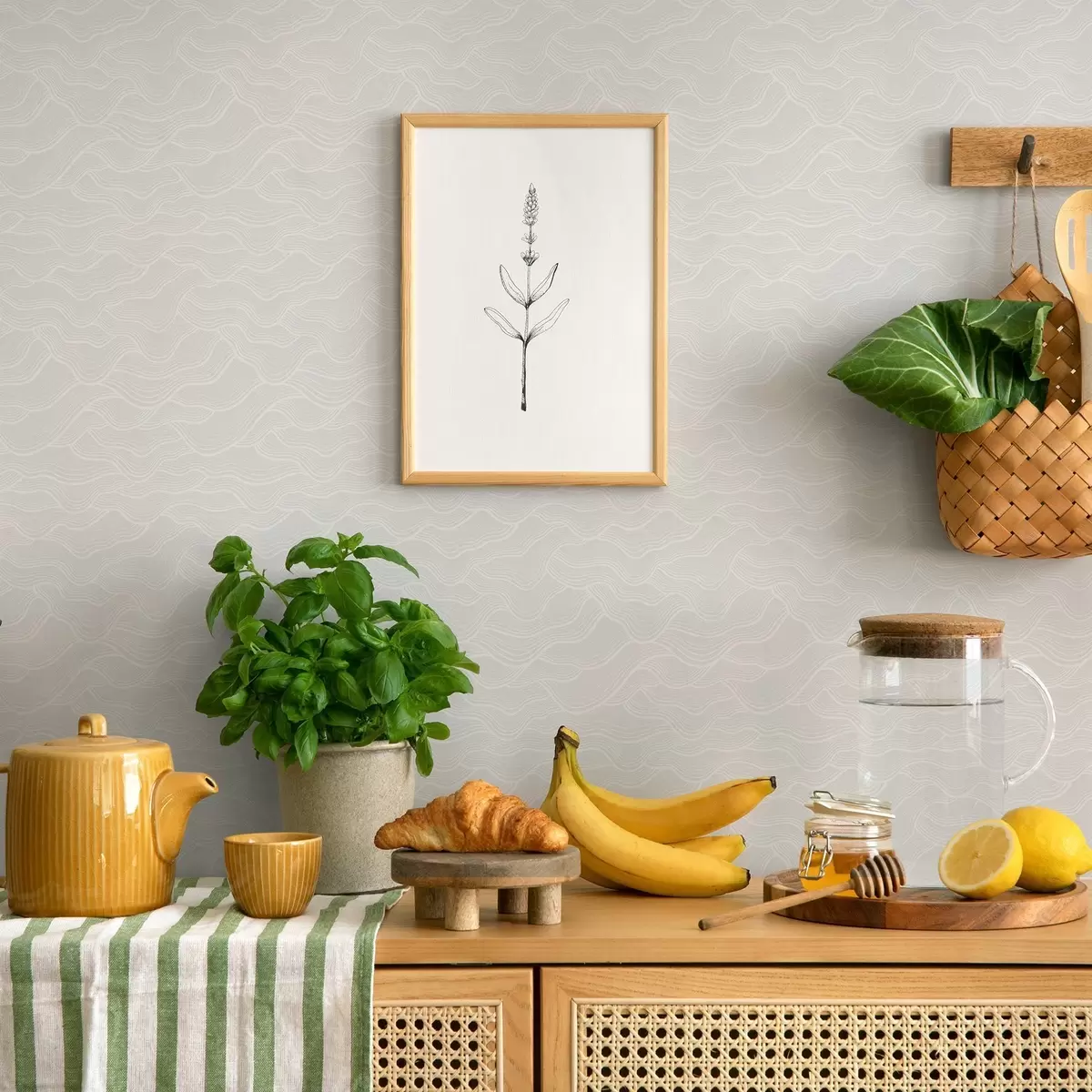 Behang Lichtgolven, bijna wit reliëf, minimaal a00682v2