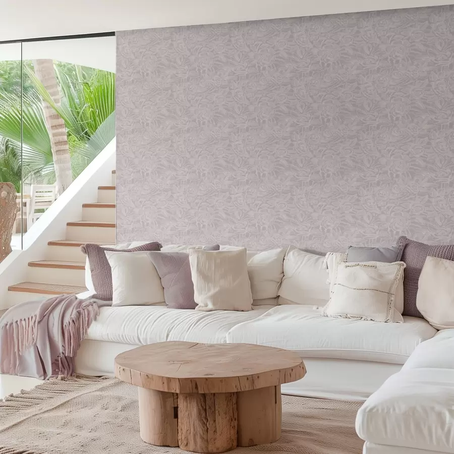 Papier peint photo Roses gravées sur fond gris clair a00841v1