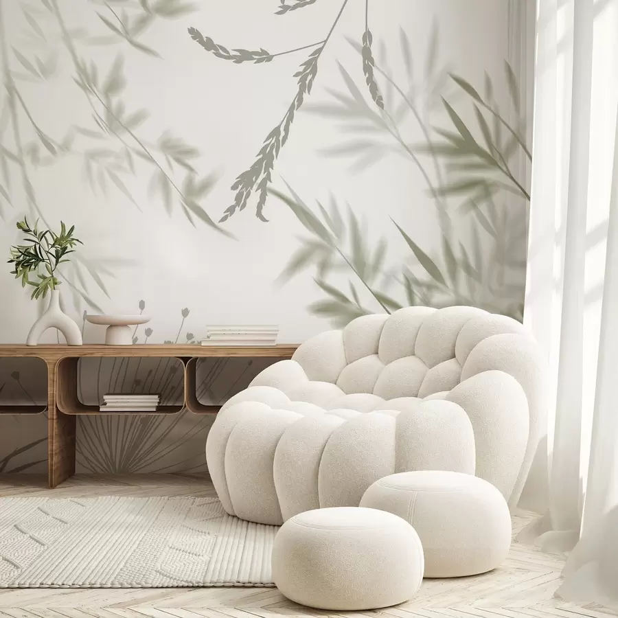 Fotobehang Silhouetten van gebladerte w04850