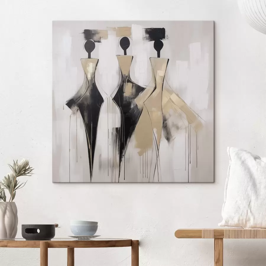  Peintures Silhouettes abstraites s46436