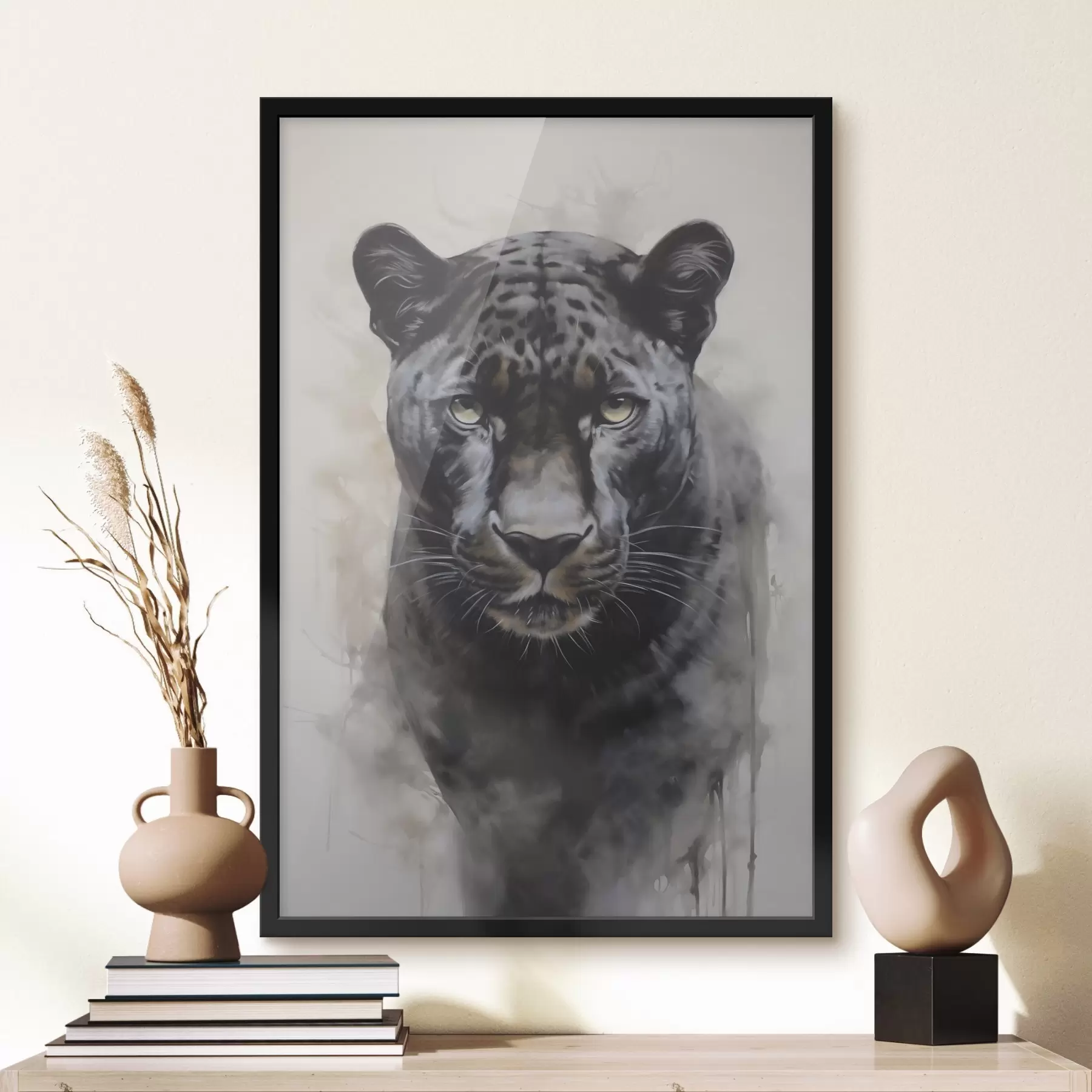 Fotobehang Panther imitatie schilderij f46433