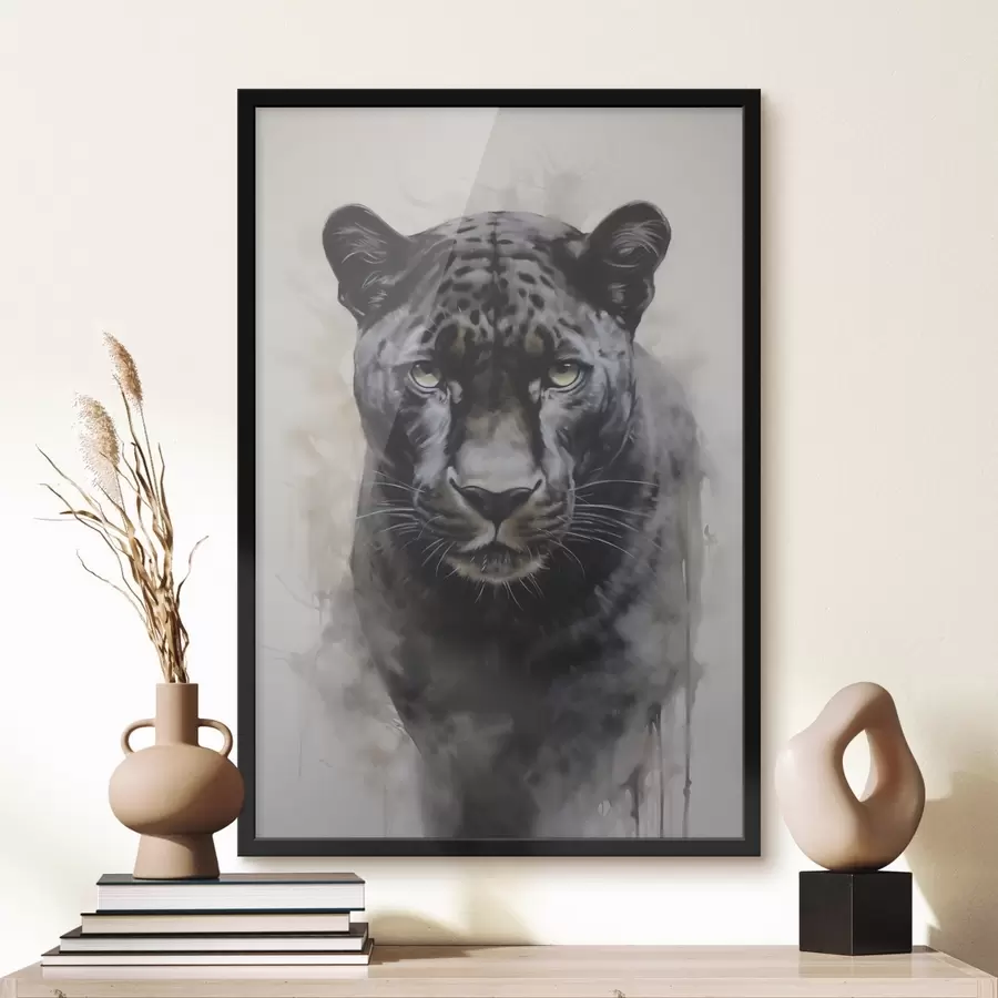 Fotobehang Panther imitatie schilderij f46433
