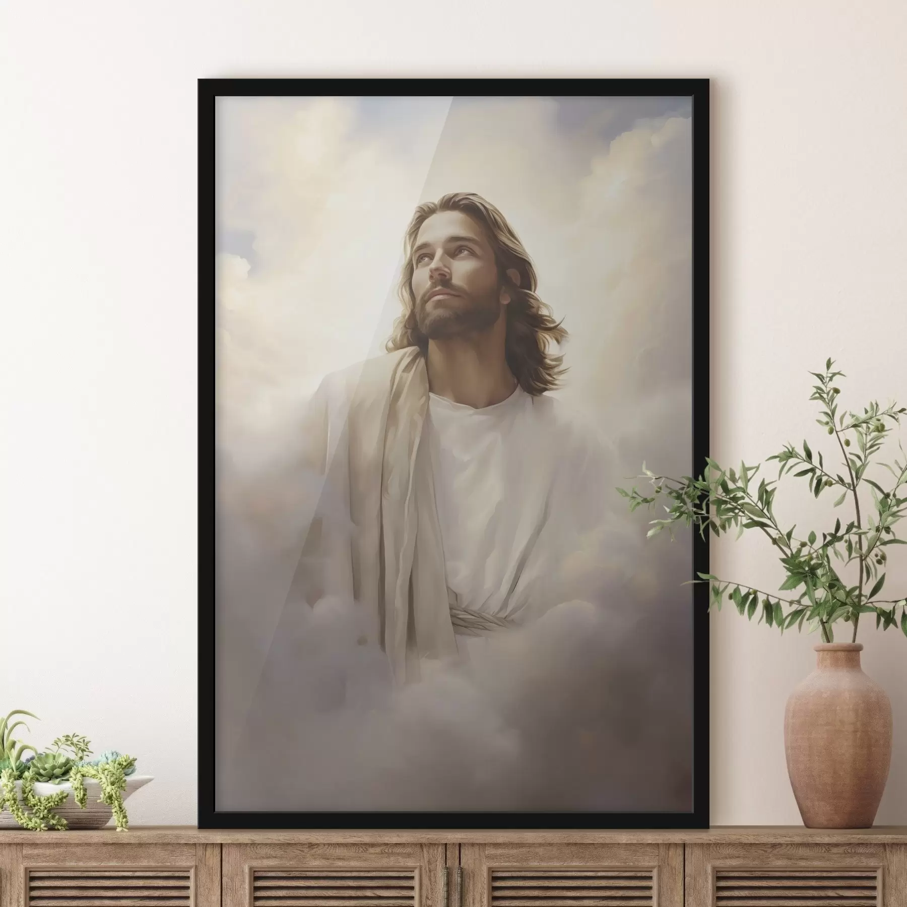 Fotobehang Jezus tussen de wolken f46445