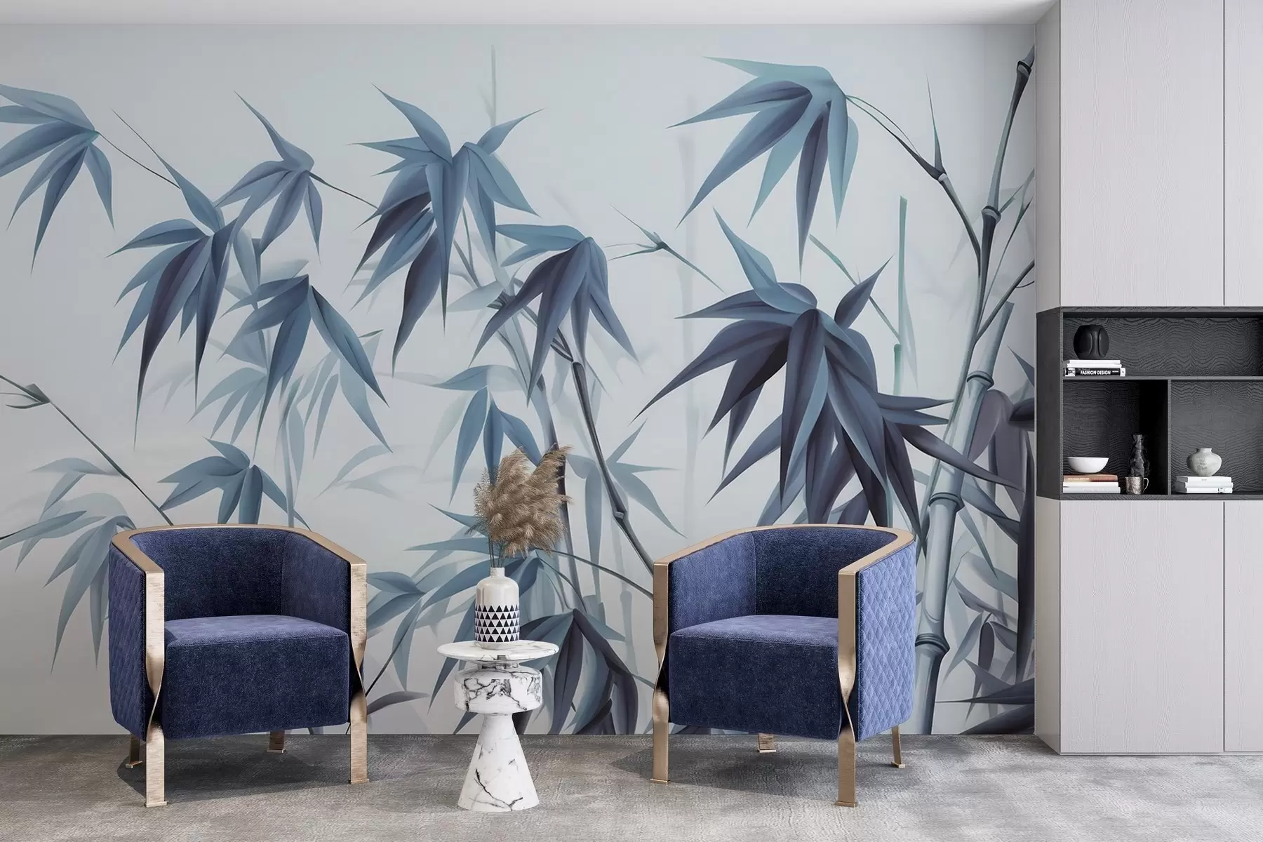 Fotobehang Bamboe op een lichte aquarelachtergrond w04834v2