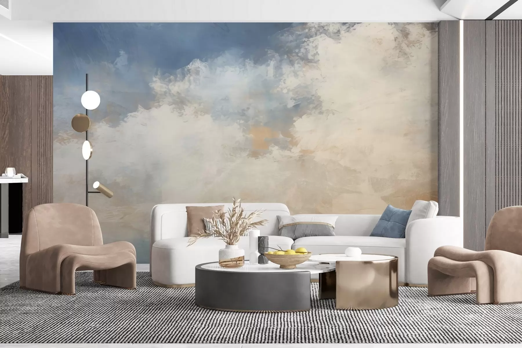 Fotobehang Abstracte afbeelding van wolken in loftstijl w04841