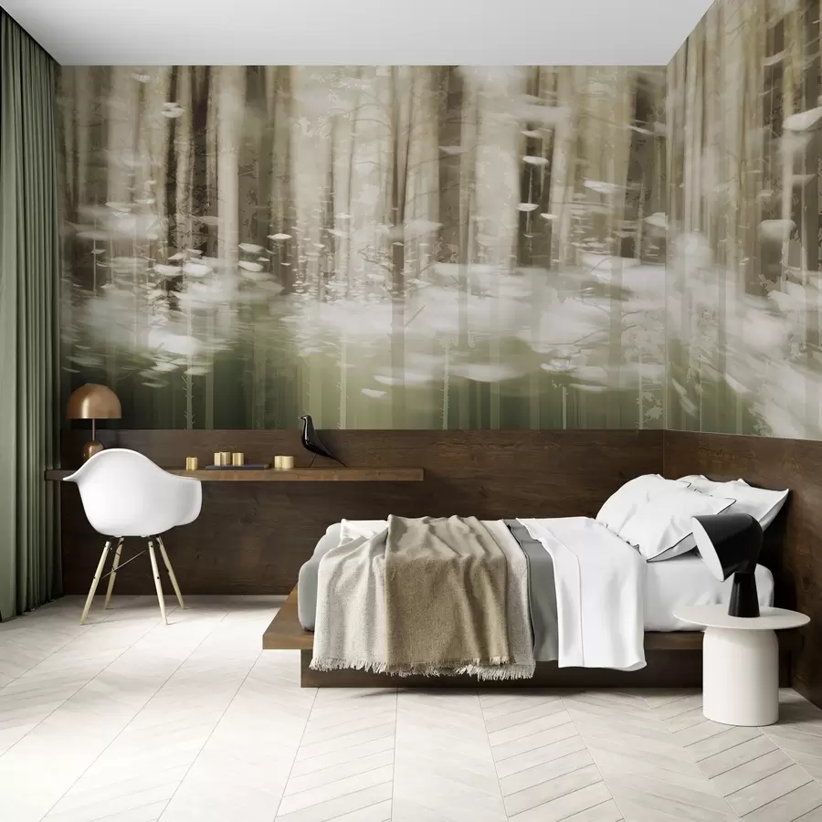 Fotobehang Gestileerde boomstammen in pastelkleuren w04844