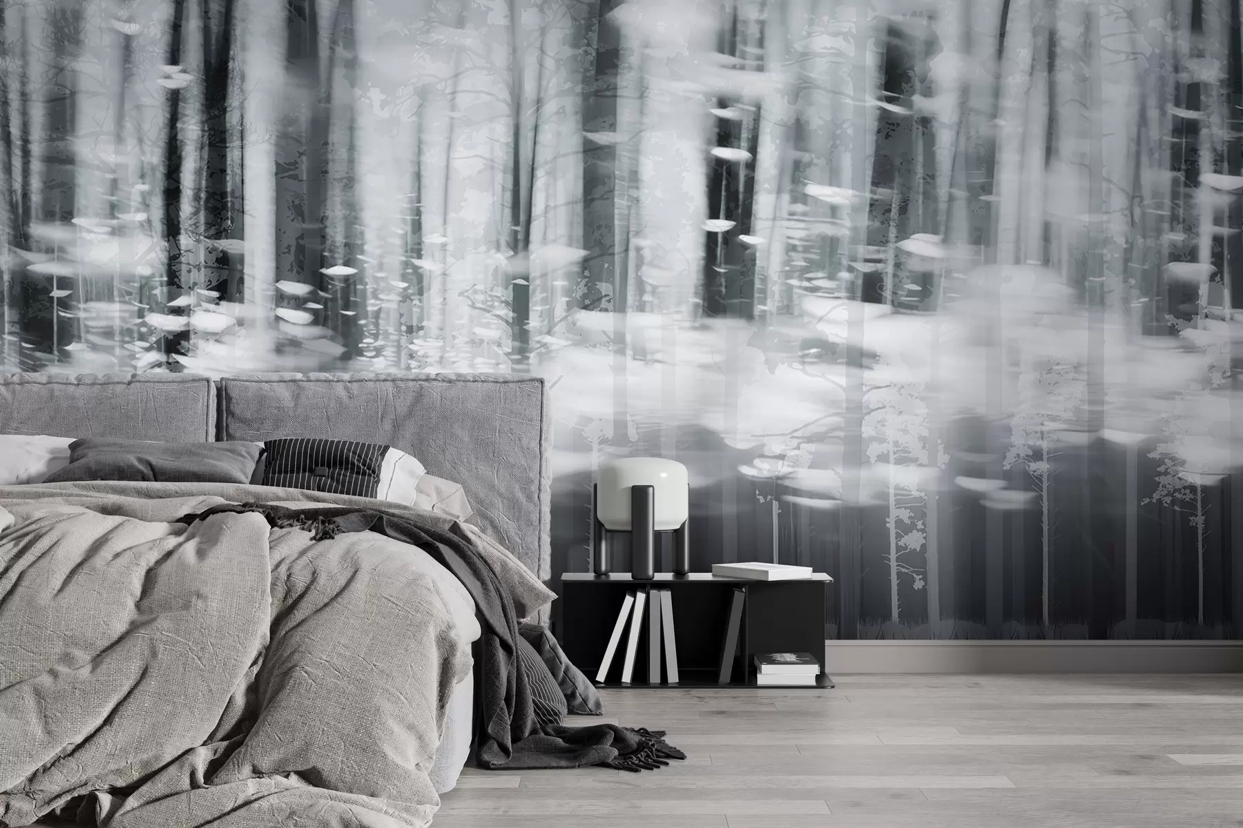 Fotobehang Gestileerde boomstammen in pastelkleuren w04844v2