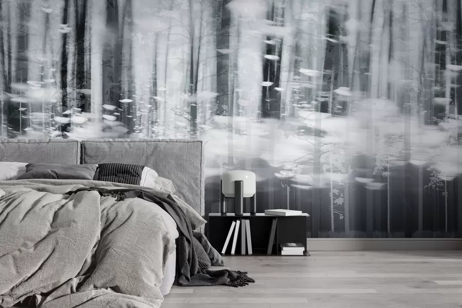 Papier peint photo Troncs d'arbres stylisés aux couleurs pastel w04844v2