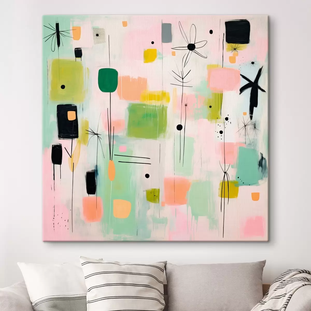  Peintures Fleurs abstraites, composition lumineuse dans un style huile s46325