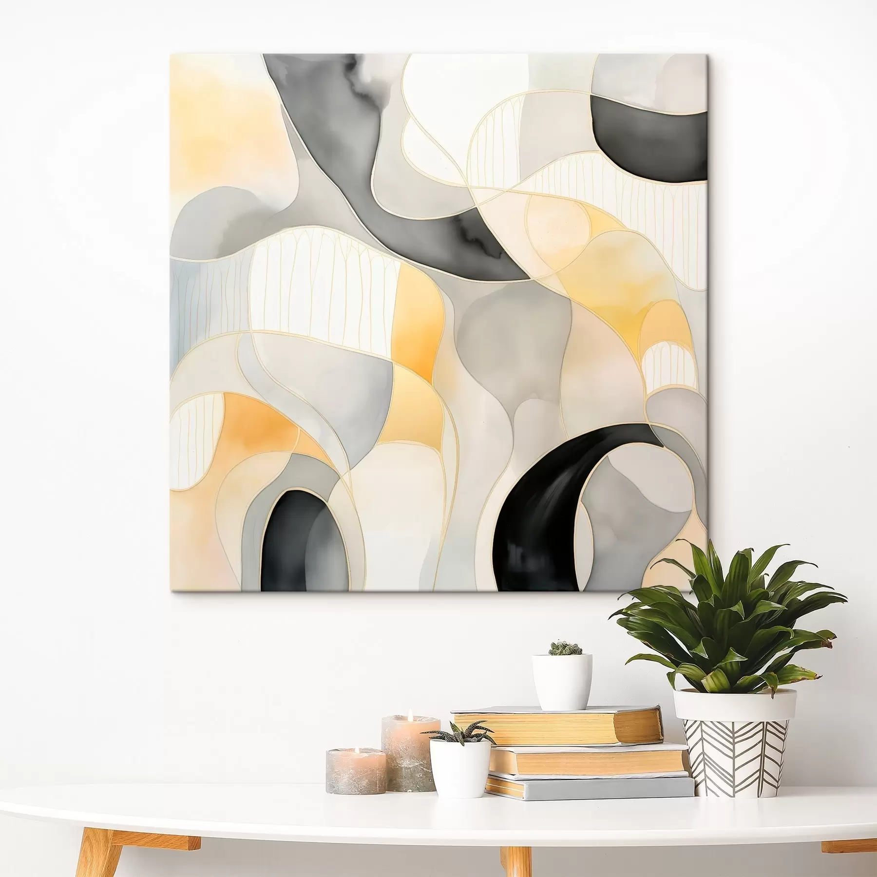  Schilderijen Golvende vormen in alcoholinktstijl s46329