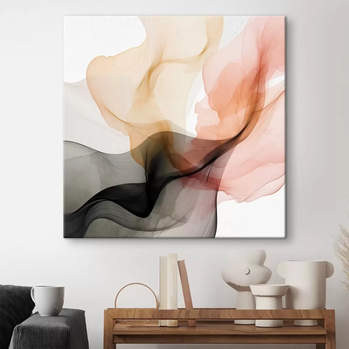  Peintures Débordements de corail et de gris dans un style délicat s46333