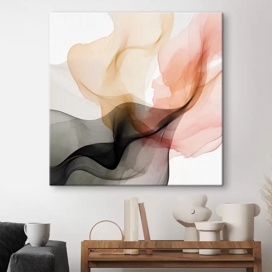  Peintures Débordements de corail et de gris dans un style délicat s46333