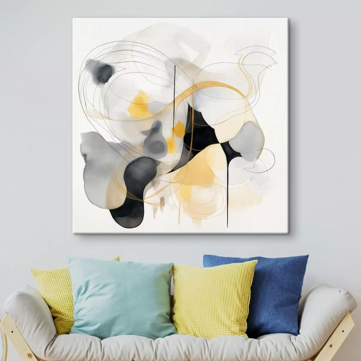  Peintures Lignes chaotiques et taches dans un style moderne s46335