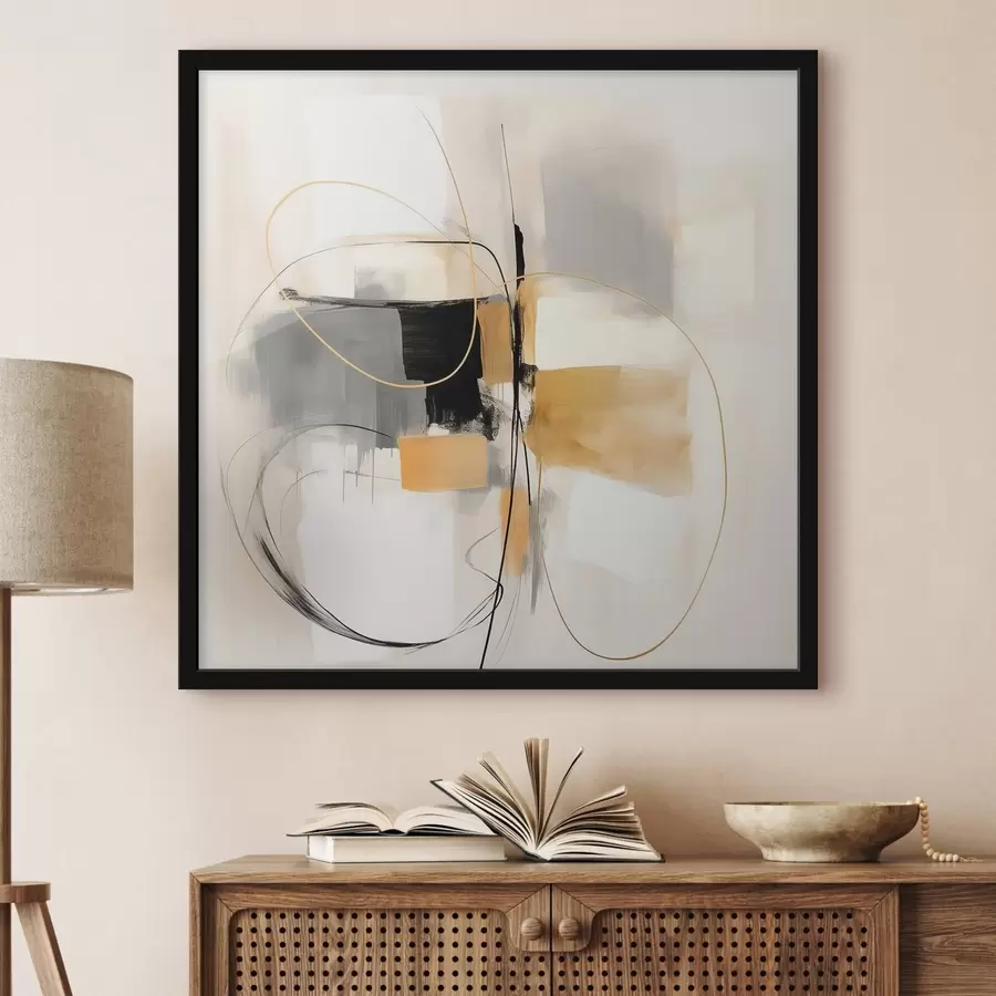 Papier peint photo Abstrait, lignes et formes dans le style huile f46322