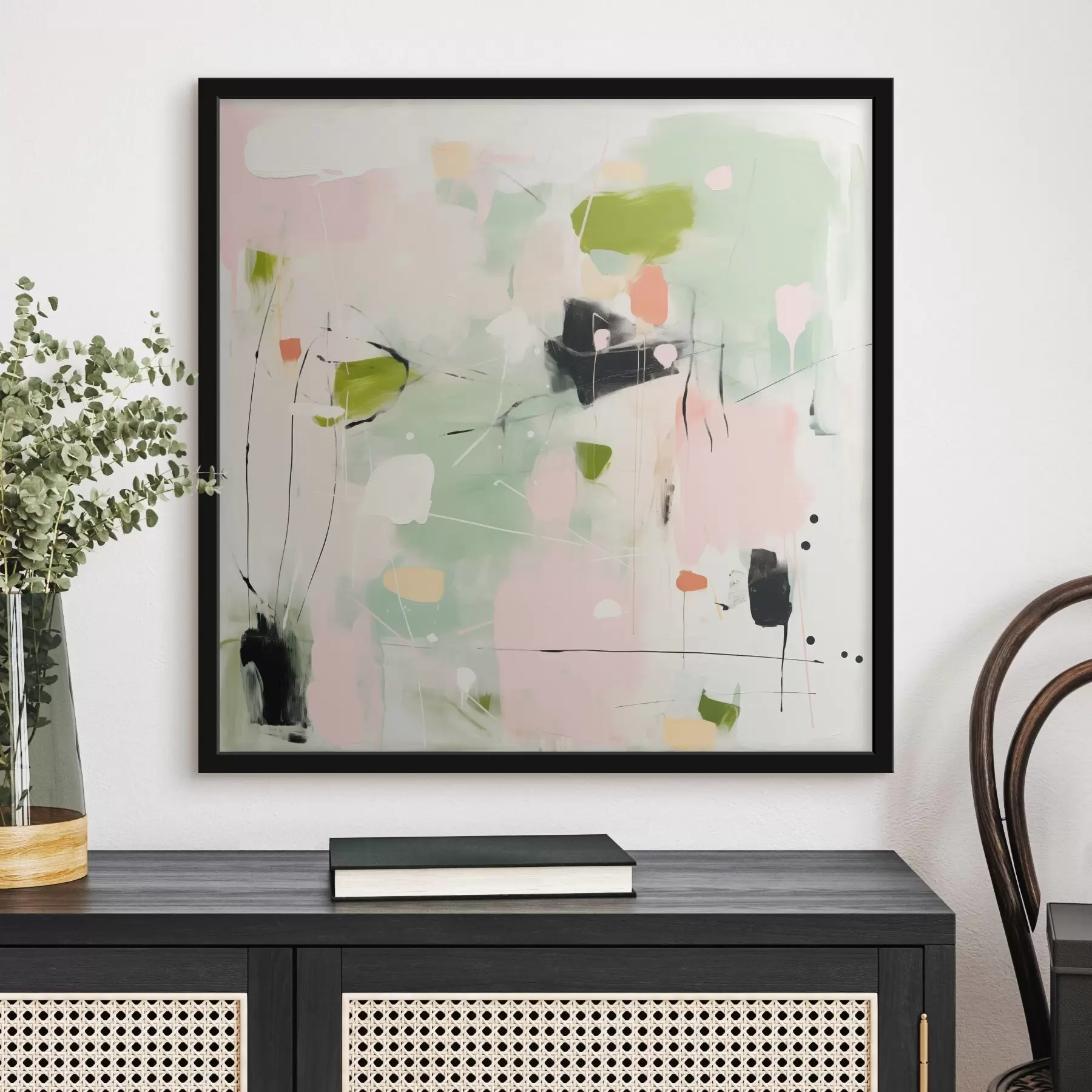 Papier peint photo Rose et menthe, touches pastel f46324