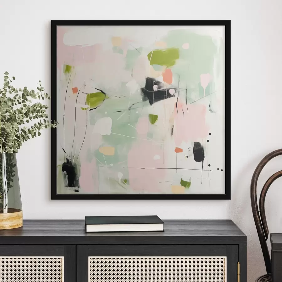 Papier peint photo Rose et menthe, touches pastel f46324