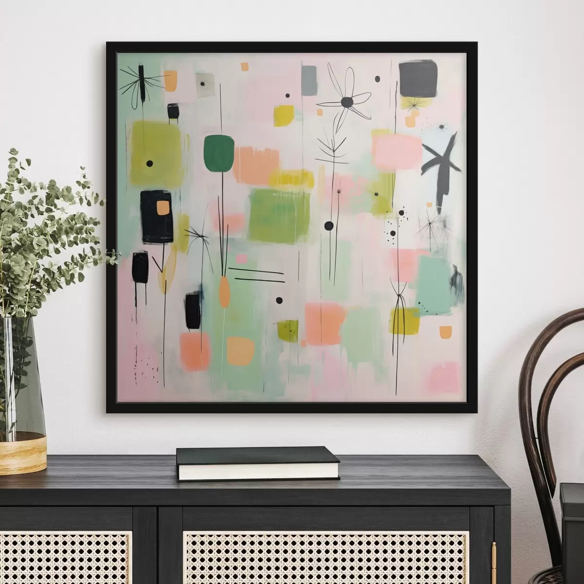 Affiche Fleurs abstraites, composition lumineuse dans un style huile f46325