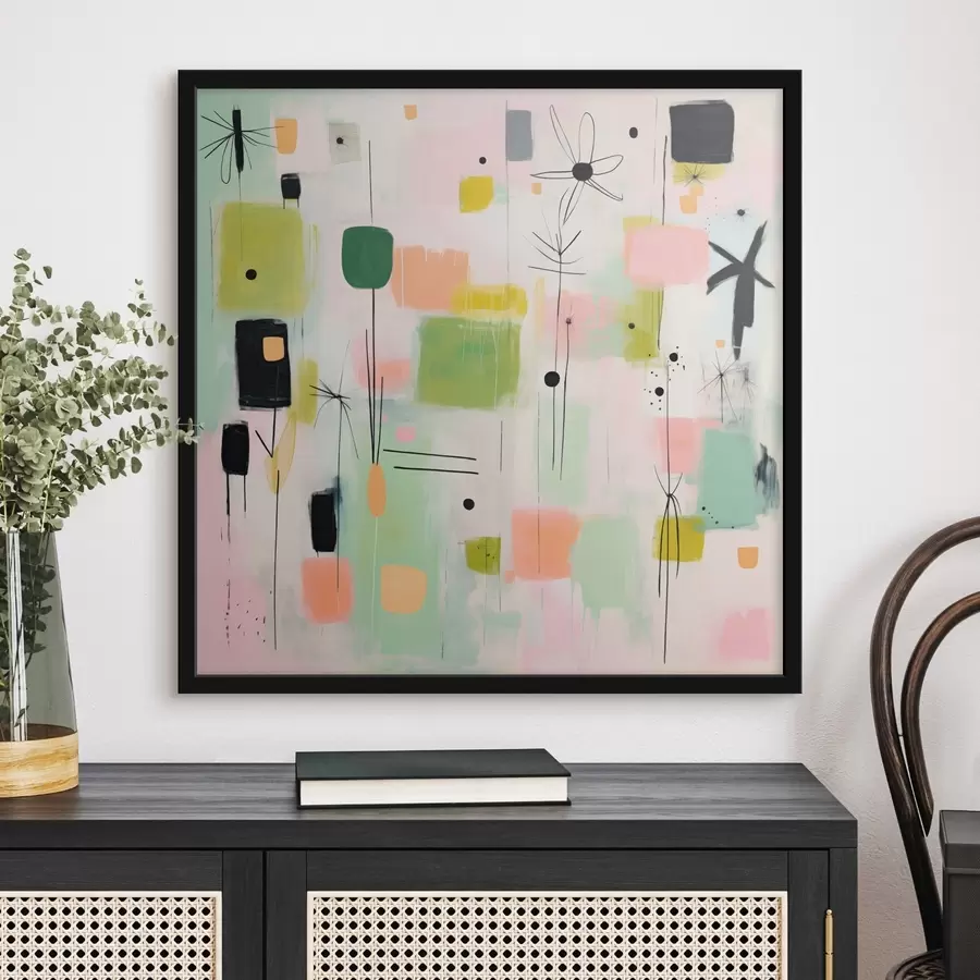 Papier peint photo Fleurs abstraites, composition lumineuse dans un style huile f46325