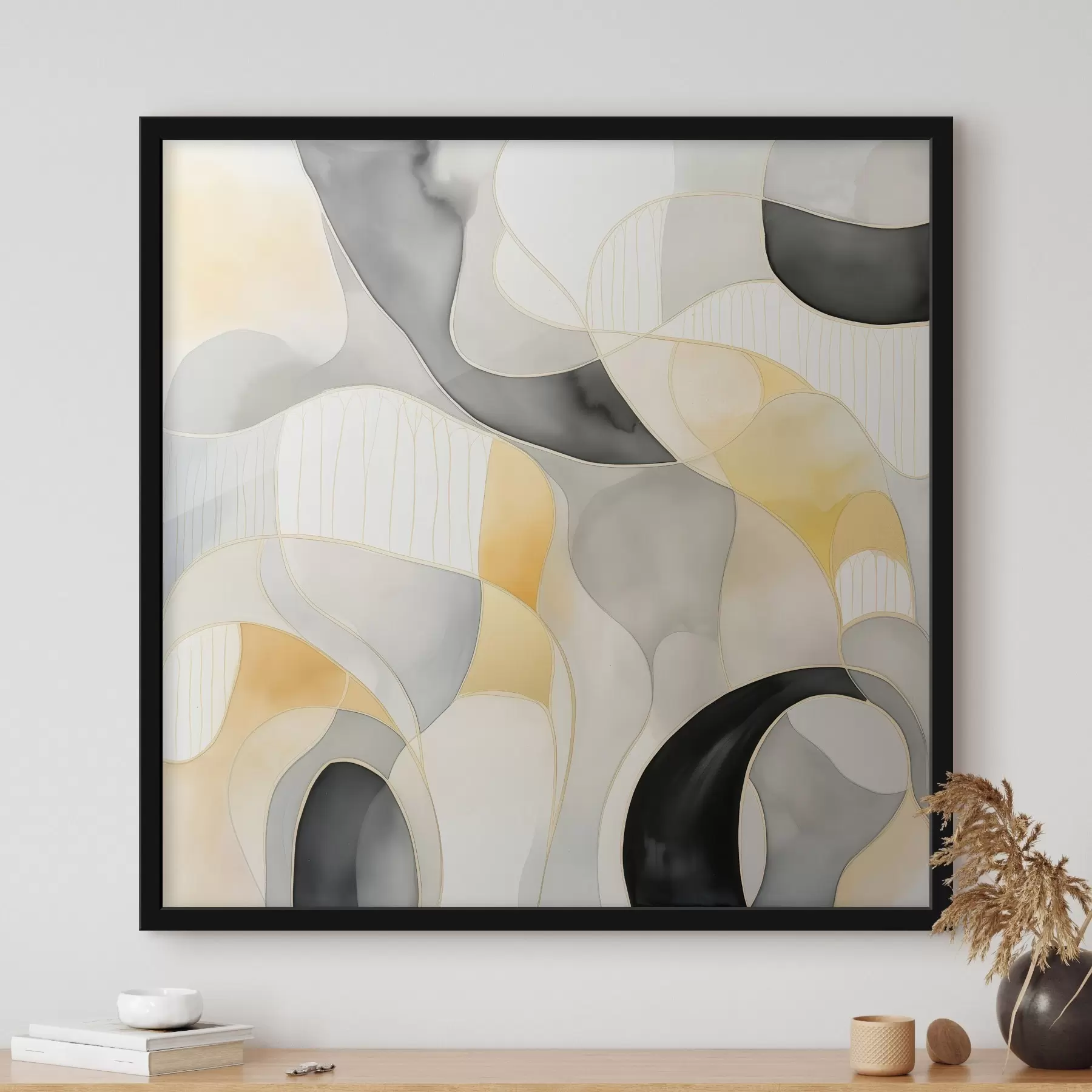 Papier peint photo Formes ondulées dans le style de l'encre à alcool f46329