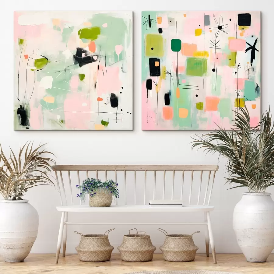  Peintures Motifs floraux dans un style moderne m00900