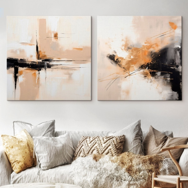 Peintures Géométrie et expression dans le style huile, Tableaux modulaire, m00901 : Uwalls.be