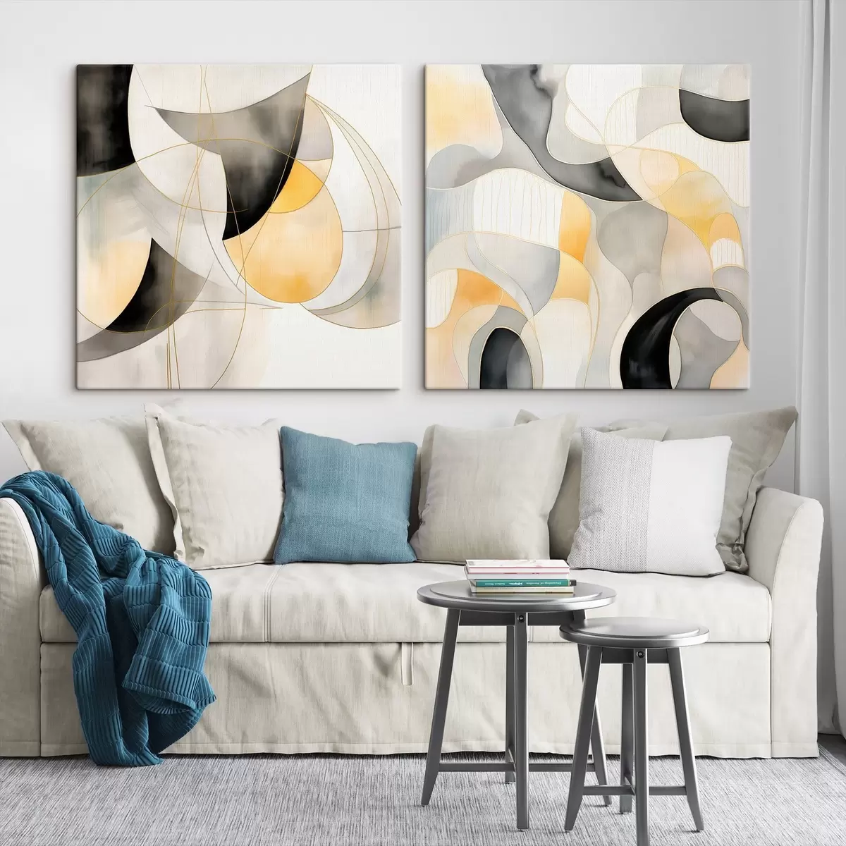  Peintures Abstraction organique dans un style moderne m00902