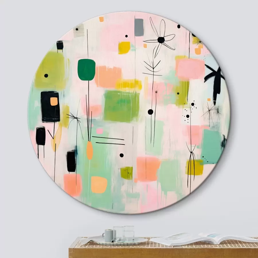  Schilderijen Abstracte bloemen, lichte compositie in olieverfstijl r46325