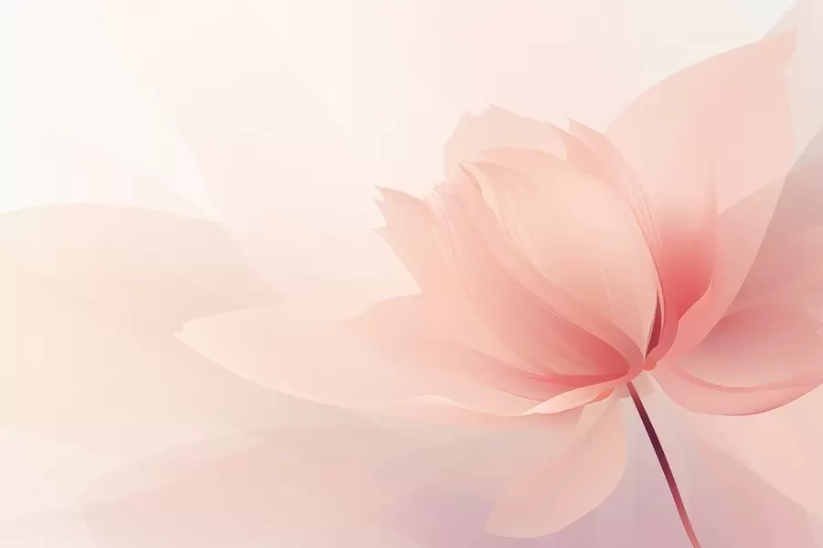 Fotobehang Grote bloem in zachte perzikroze tinten w09356